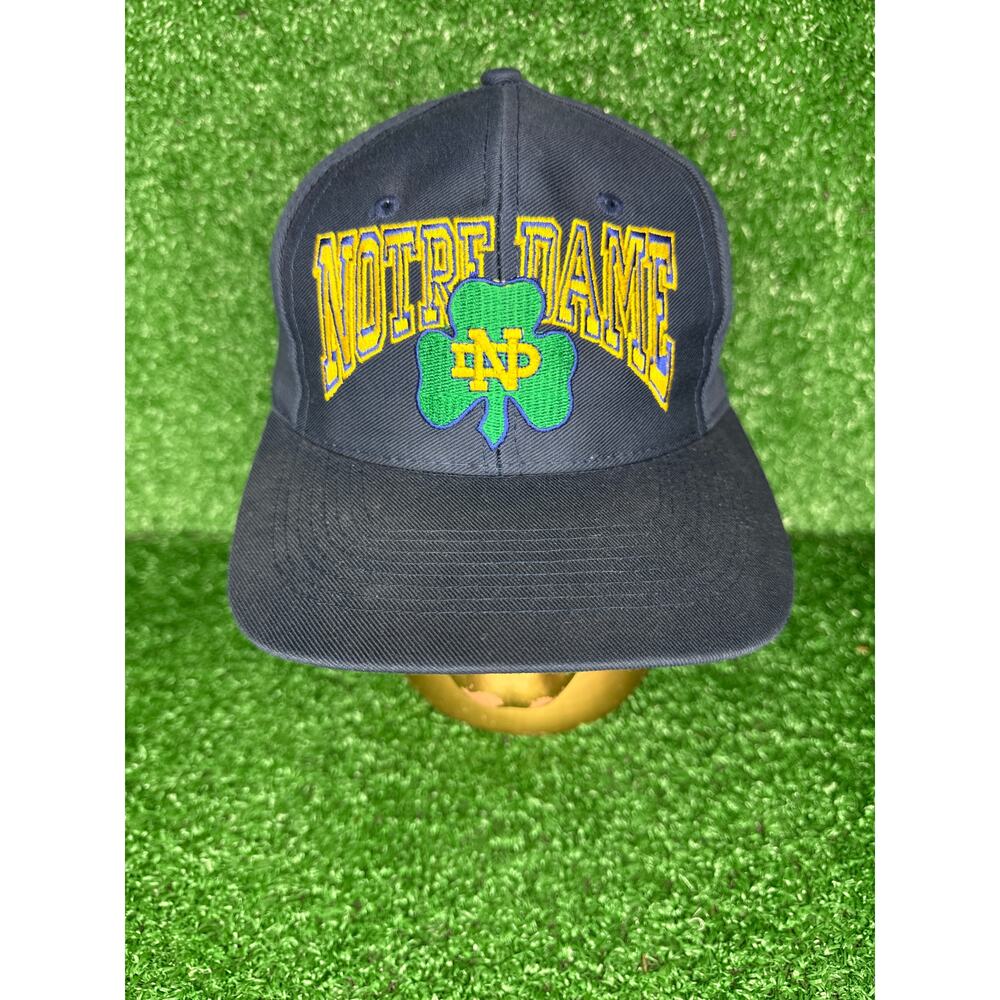 VINTAGE 90's NOTRE DAME FIGHTING IRISH Snapback Hat We Cover The World LOGO